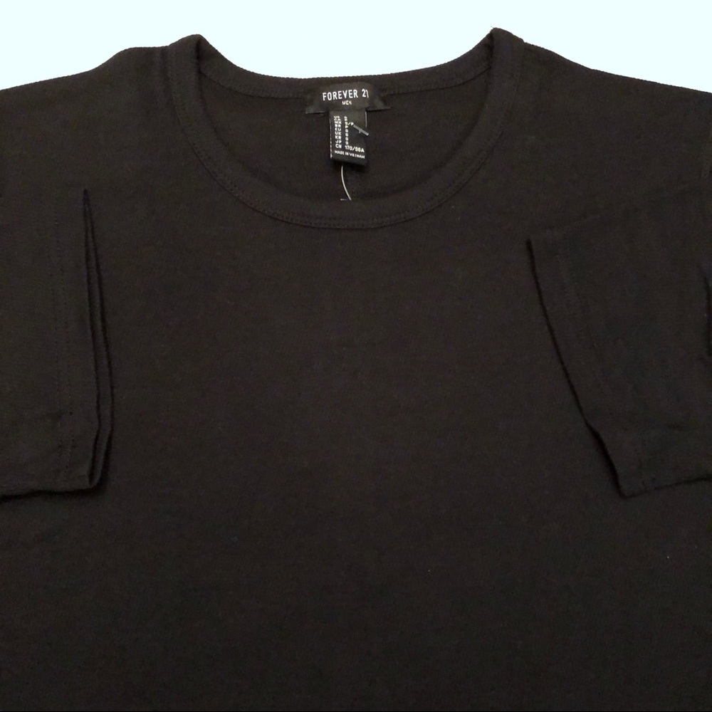 Black Textured Weave Cotton T-shirt